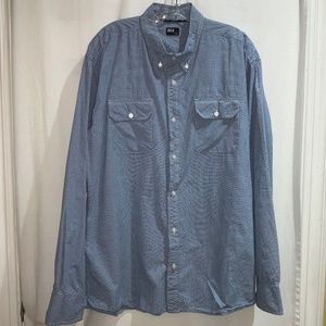 BKE Buckle button down checked shirt Sz XXL long sleeve button flap chest
